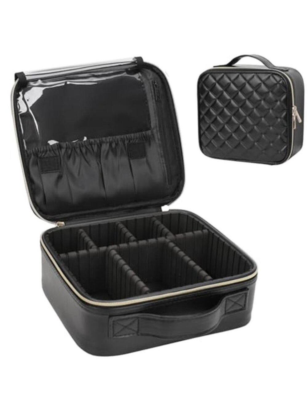 Travel Makeup Bag Organizer Cosmetic Case Adjustable Dividers Waterproof Large